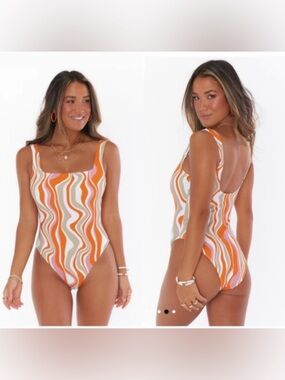 SHOW ME YOUR MUMU Italia Wavy Stripes Swimsuit